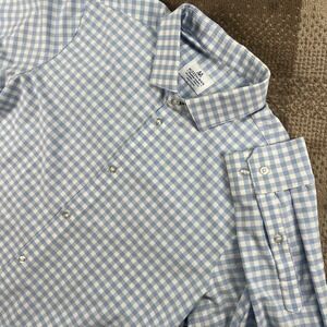 Mizzen+Main Mens XXL Trim Fit Blue White Gingham Performance Button Down Shirt